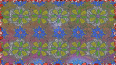 Gri renkli çiçekler. Renkli Bahar Temalı, pürüzsüz bir arka plan. Çiçekli, suluboya desenli kusursuz çiçek deseni. Düz Çiçek Elementleri Tasarım Raster illüstrasyonu.