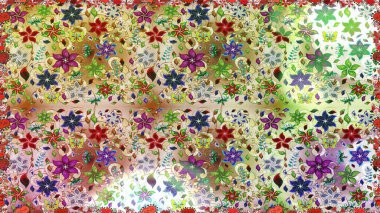 Ağaç dallı bahar çiçekleriyle desen, çiçek siluetiyle nötr renkler. Raster deseni.