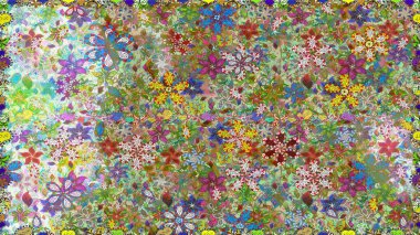 Raster deseni. Çiçekler, suluboya ile dikişsiz çiçek deseni. Küçük çiçek Güzel Çiçek desen.