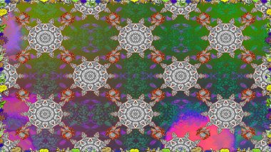 Tomurcukları papatya çiçekleri olan sevimli bir çiçek deseni. Raster illüstrasyonu. Miles Fleur, süslü püslü bir süs. Eski usul. Kumaş, tekstil, duvar kağıdı baskısı için. Kusursuz arkaplan.