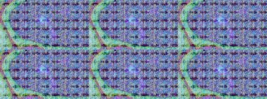 Mavi renklere karalamalar çizilmiş çiçek deseni. Raster illüstrasyonu.