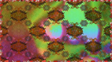 Çocuksu tasarım. Tekstil, kumaş, ambalaj, hatıra defteri için hoş bir çiçek arkaplanı. El çizimi çiçekli, pürüzsüz bir desen. Kahverengi arkaplanda.