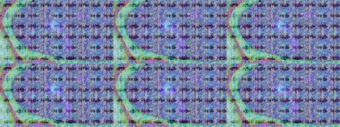 Mavi renklere karalamalar çizilmiş çiçek deseni. Raster illüstrasyonu.