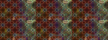 Kahverengi çiçekli eskiz deseni, suluboya çiçek deseni, sevimli çiçek, duvar kağıdı, kart veya kumaş için fayanslı. Raster - stok.