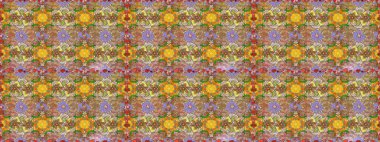 Çiçekli ipek eşarp. El çizimi çiçek unsurları olan soyut çizim raster deseni. 1950-1960 motifleri. Retro tekstil tasarım koleksiyonu. Kahverengi üstüne kahverengi.