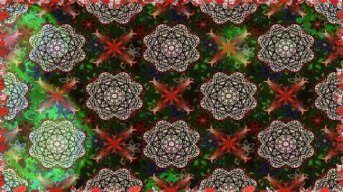 Renkli Bahar Temalı Kusursuz Arkaplan. Düz Çiçek Elementleri Tasarımı. Sevimli çiçek raster deseni. Gri renkli çiçekler.