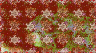 Karalama çiçeği. Düz Çiçek Elementleri Tasarımı. Zentangle soyut çiçekleri. Güzel kumaş deseni. Raster illüstrasyonu. Renkli Bahar Teması Kusursuz Arkaplan.