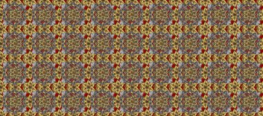 Kahverengi, gri ve nötr renklerde altın tekrarlayan elementlerle soyut arkaplan. Kusursuz oryantal klasik altın desen.