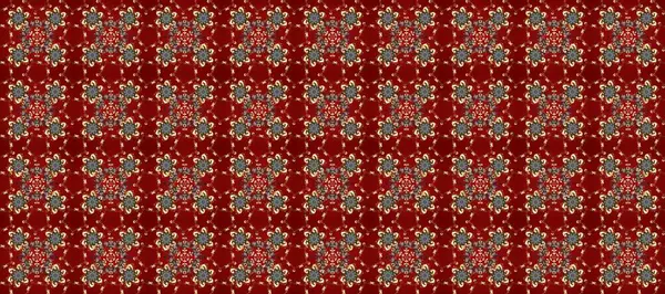 Kusursuz ortaçağ çiçek deseni. Dekoratif simetri arabesk. Doğum günü kartı, davetiye ya da afiş için iyidir. Raster illüstrasyonu. Kırmızı, kahverengi ve bej renklerde altın.