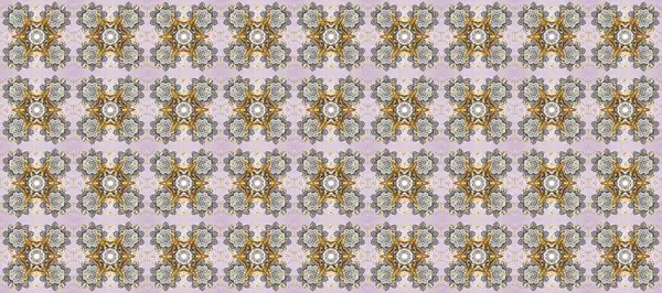 Tarafsız, gri ve bej renklerinde, altın elementli, pürüzsüz desenler. Şam tasarım için kusursuz desen.