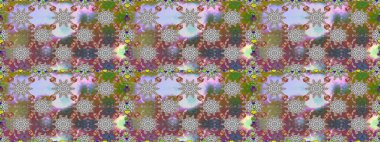 Raster deseni. Gri renkte yaz çiçekleri. Raster illüstrasyonu. Küçük çiçekte sevimli çiçek deseni var..