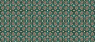 Altın desenli mavi, yeşil ve gri renklerde altın elementler. Kusursuz desenli oryantal süs. İslam tasarımı. Çiçek kiremitleri. Raster altın tekstil baskısı.