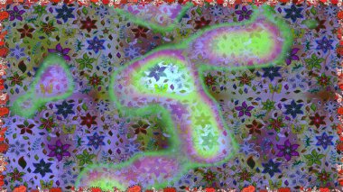 Raster düz çiçekleri pürüzsüz desen. Yeşil renkli çiçekler. Tasarım hediye paketi, tebrik kartları, posterler ve afiş tasarımı.