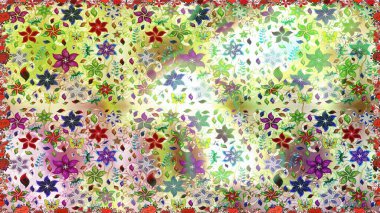 Renkli Bahar Temalı Kusursuz Arkaplan. Düz Çiçek Elementleri Tasarımı. Tarafsız renklerde çiçekler. Güzel çiçek deseni..