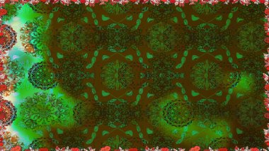 Raster illüstrasyonu. Tomurcukları çiçek olan sevimli bir çiçek deseni. Eski usul. Kumaş, tekstil, duvar kağıdı baskısı için. Kusursuz bir geçmişi var. Raster..