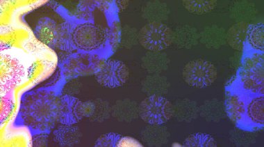 Eski usul. Raster illüstrasyonu. Tomurcukları papatya çiçekleri olan sevimli bir çiçek deseni. Miles Fleur, süslü püslü bir süs. Eskiz geçmişi. Kumaş, tekstil ve duvar kağıdı baskısı için..