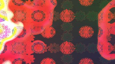 Pembe renkli çiçekler. Renkli Bahar Teması eskiz kalıbı. Raster illüstrasyonundaki çiçek desenli çizim. Düz Çiçek Elementleri Tasarımı.