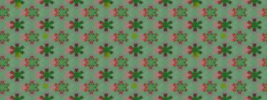 Yeşil çiçekli eskiz deseni, suluboya çiçek deseni, sevimli çiçek, duvar kağıdı, kart veya kumaş için fayanslı. Raster - stok.