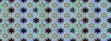 Şirin çiçek elementleri. Renkli Bahar Teması eskiz kalıbı. Raster illüstrasyonu. Taslak desenli, modaya uygun kumaş deseni. Düz Çiçek Elementleri Tasarımı.