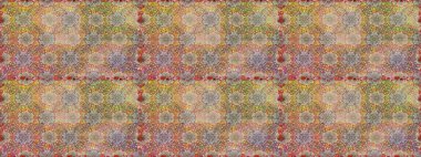 Kusursuz desenli, bej renkli parlak çiçekli halı..