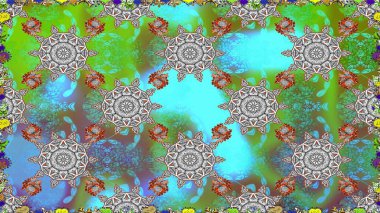 Yeşil renkli çiçekler. Elle boyanmış suluboya, kusursuz çiçekler ve bitkiler..