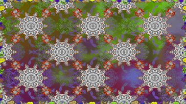 Gri renkli çiçekler. Çiçekli karalama şeklinde Raster çiçek deseni. Yumuşak, bahar çiçekli arka plan.