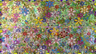 Yeşil renkli çiçekler. Yumuşak, bahar çiçekli arka plan. Raster çiçek desenli ve çiçekli..