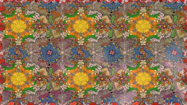 Sevgililer günü ve tebrik kartı konsepti için şık bir davetiye. Kahverengi renkte manzaralı çiçek deseni. Çiçek kompozisyonu, el boyası, hassas şablon. Üst görünüm, yumuşak biçim.