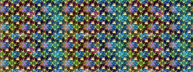 Çiçekli karalama şeklinde Raster çiçek deseni. Nazik, narin çiçek arkaplanı. Mavi renkte çiçekler.