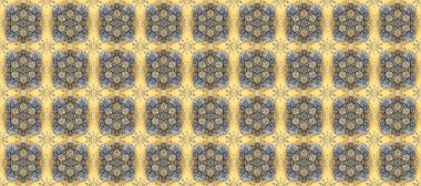 El yapımı dekoratif çerçeve, albüm kapağı, tebrik kartı, klasik Art deco tarzı. Altın karalama fantezi yapraklarından Raster soyut çiçek çelengi ve gri ve bej renkli bir çiçek.