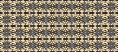 Doğu tarzı arabesk. Kusursuz altın desenli bukleler. Gri bej renklerde, altın elementli kusursuz desen. Raster. Hassas altın deseni açın. Parlak dantel, stilize çiçekler, şal desenli