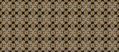 Raster illüstrasyonu. Damask altın soyut çiçek deseni gri ve kahverengi renklerde. Süsleme.