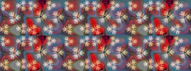 Tatil havası. Bahar mevsimi. Raster güzel bir çiçek deseni çizmiş. Nazik romantik baskı.