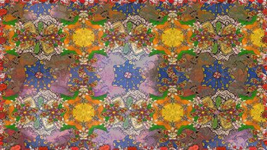 Renkli Bahar Temalı Kusursuz Arkaplan. Çiçeksiz desenli arka plan, yaz çiçekleri. Düz Çiçek Elementleri Tasarımı. Kahverengi renkte çiçekler.