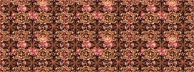 Çizgi sanatı tasarım şablonu için kusursuz sınır. Doğu tarzı element. Davetiyeler, kartlar, web sayfası için Raster illüstrasyon. Kahverengi renklerde altın element. Altın çizgili çiçek dekoru.