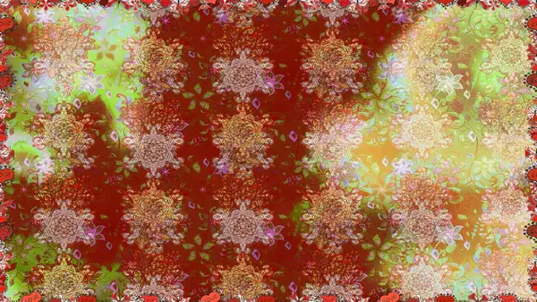 Kahverengi renklerde bahar çiçekleri. Raster illüstrasyonu. Raster çiçek desenli ve çiçekli..