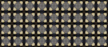 Duvar kâğıdı barok, İspanyol kumaşı. Şık bir grafik desen. Gri ve siyah renklerde altın elementler. Kusursuz raster arka plan. Çiçek deseni.