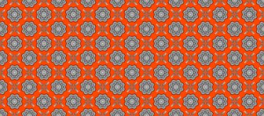 Hediye ambalaj kağıdı, tebrik kartları, posterler ve pankart tasarımı. Beyaz, turuncu ve gri renkte çiçekler. Raster düz çiçekleri pürüzsüz desen.