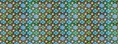 Çiçekli karalama şeklinde Raster çiçek deseni. Nazikçe, güzel çiçek arkaplanı. Yeşil renkte çiçekler.