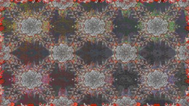 Raster dikişsiz Güzel kumaş deseni. Düz Çiçek Elemanları Tasarım. Çiçek deseni. Renkli Bahar Teması kesintisiz desen Arka Plan.