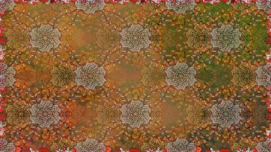 Zentangle soyut çiçekleri. Raster illüstrasyonu. Renkli Bahar Temalı Kusursuz Arkaplan. Düz Çiçek Elementleri Tasarımı. Karalama çiçeği. Şirin kumaş deseni.