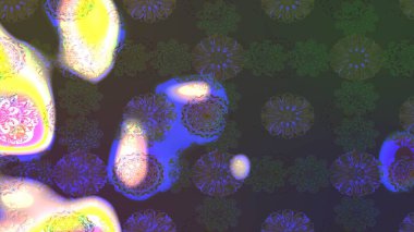 Yapraklı çizim şekli. Poster ya da kapak için arka plan. Davetiye ve kartpostal tasarımı için dekoratif çiçek unsurları. Şirin, zarif çiçekler Raster illüstrasyonu. Tekstil için figür.