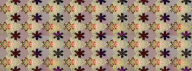 Raster illüstrasyonundaki çiçek desenli çizim. Bej renkte çiçekler.
