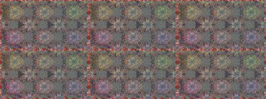 Renkli Bahar Temalı Kusursuz Arkaplan. Düz Çiçek Elementleri Tasarımı. Gri renkli çiçekler. Sevimli çiçek raster deseni.