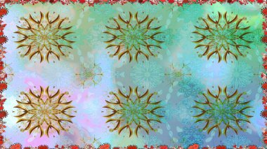 Çiçek. Raster illüstrasyonu. Tarafsız renklerde. Kusursuz dekoratif arka plan, çiçek mandala.