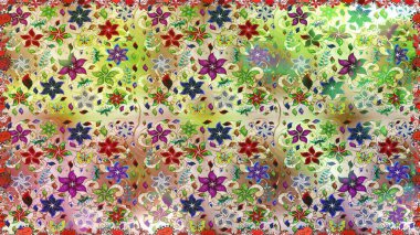 Raster illüstrasyonu. Tarafsız renklerde. 3D çiçekler, pürüzsüz.