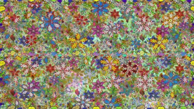 Küçük renkli çiçekler. Çiçekli bahar çiçekleri. Küçük çiçekte güzel bir desen. Moda baskıları için zarif bir şablon. Kusursuz. Motley illüstrasyonu.