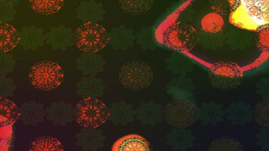 Şirin çiçekli eskiz deseni ve gri renkli yapraklar, suluboya çiçek deseni, duvar kağıdı, kart veya kumaş için fayanslı. Raster illüstrasyonu.