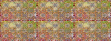 Renkli Yaz Temalı Kusursuz Arkaplan. Düz Çiçek Elementleri Tasarımı. Kahverengi renkli çiçekler. Raster illüstrasyonunda trendsiz çiçek deseni.