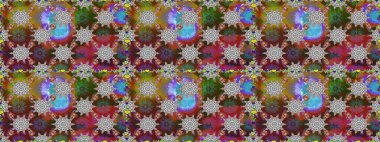 Raster illüstrasyonunda kusursuz çiçek deseni. Güzel kumaş deseni. Düz Çiçek Elementleri Tasarımı. Renkli Bahar Teması Kusursuz Arkaplan.